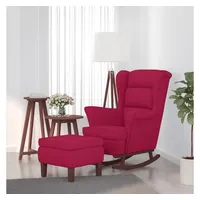 vidaXL Schaukelsessel mit Hocker Samt 70 x 100 x 80 cm Weinrot