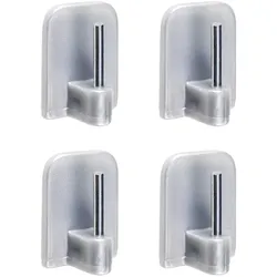 Gardinenstangenhalter GOOD LIFE "Emi" Gr. 1, silber (nickelfarben, matt), B:1,8cm H:2,4cm, Gardinenstangenhalterungen, Klebehalter, für Vitragen-Stangen