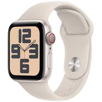 Apple Watch SE 2024 GPS 40 mm Aluminiumgehäuse polarstern, Sportarmband polarstern S/M