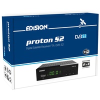 Edision Proton S2 Full HD SAT Receiver FTA, (1x DVB-S2, USB WiFi Support, USB, HDMI, SCART, S/PDIF, IR Auge,FTA schwarz) [ für Astra vorprogrammiert]