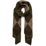 Vero Moda Schal VERO MODA "VMCASSY DETAIL SCARF NOOS", Damen, grape leaf checks:mermaid, silber mink, birch, Fleece, Kunstfaser, kariert, Modetücher Schal