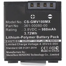 AccuCell Akku passend für Garmin VIRB XE Akku 010-12256-01, 361-00080-00, GMICP902624