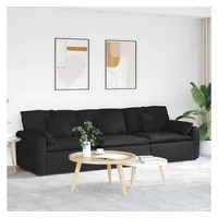 vidaXL Modulares Sofa mit Kissen Sofa schwarz