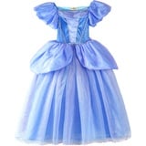 ELSA & ANNA Prinzessin Kleid Mädchen – Eiskönigin – Prinzessinnenkostüm – Mädchen Kleid für Partys, Geburtstage, Fasching, Karneval und Halloween – Prinzessin Kostüm Mädchen – 3-4 Jahre (FBA-CNDR2)