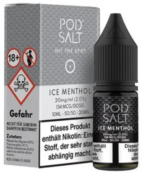 Ice Menthol 10ml NicSalt Liquid by Pod Salt 20mg
