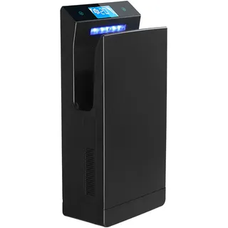 QL Händetrockner Elektrisch mit UVC-Sterilisation und HEPA-Filter,1350W,LCD-Anzeige,Anionen-Funktion,für Gewerbliche Toiletten,Mattschwarz