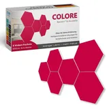 platino24 Akustikpaneele 6 Elemente Colore Waben Ø 30 cm Fuchsia I Schallabsorber aus Basotect G+ mit Akustikfilz I Schalldämmung Wand & Decke I Akustikelemente Wandpaneel