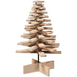 vidaXL Weihnachtsbaum Holz zum Schmücken beige 80 cm