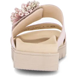 Gabor Pantolette GABOR, Damen, Gr. 40, rosé, Veloursleder, unifarben, Schuhe Pantolette, Plateau, Sommerschuh, Schlupfschuh mit Bast-Zierblüte