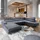 masseno Eckcouch Polyester U-Form mit Schlaffunktion 2-Sitzer Grau