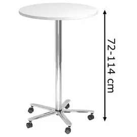 Hammerbacher VST08 Stehtisch höhenverstellbar weiß 80,0 x 80,0 x 72,0 - 114,0 cm