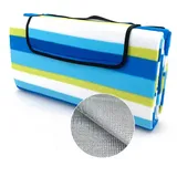 Picknickdecke Outdoor Strandmatte Isomatte Campingdecke waschbar, heimtexland, wasserdicht I isolierend I faltbar I Tragegriff I 200x200 cm blau 200 cm x 200 cm