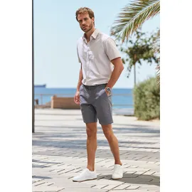 John Devin Chinoshorts JOHN DEVIN "- sommerliche Shorts aus angenehmer Oxford-Qualität", Herren, Gr. 38, N-Gr, grau, Web, Obermaterial: 98% Baumwolle, 2% Elasthan, unifarben, regular fit kurz, Hosen Chinoshorts, kurze Hose, regular-fit, aus elastischer Baumwolle