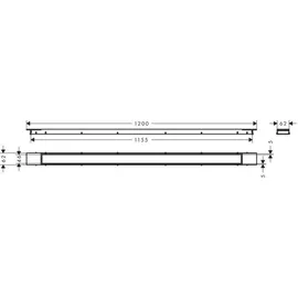 Hansgrohe RainDrain Match Plus Duschrinne 1200 mm mattweiß