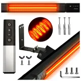 Climative Infrarot Heizstrahler Infrarotheizung 2500W RAY – Elektroheizung mit 9 Stufen, IP65 Terrassenheizer Outdoor, Heizstrahler Terrasse & Innenraum, Wandheizung, Fernbedienung & Timer, Schwarz