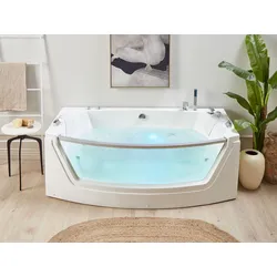 Whirlpool Badewanne weiß rechteckig mit LED 175 x 85 cm FUERTE