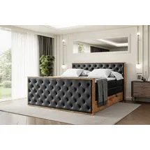 altdecor Boxspringbett 180 x 200 cm H3 Schwarz