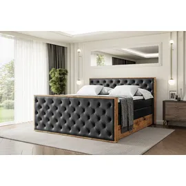 altdecor Boxspringbett 180 x 200 cm H3 Schwarz