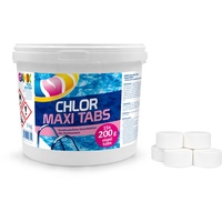 Chlortabs für Pool 200g - Langsamlöslich chlortabletten Pool - Desinfektion Chlorung Pool - Pool Chemie - Pflege für Schwimmbad - 3 kg