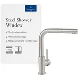 Villeroy & Boch Steel Shower Window Küchenarmatur, aus Edelstahl massiv