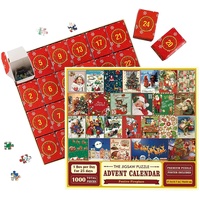 Amesor 2023 Weihnachts Adventskalender - Puzzle Adventskalender | Weihnachtspuzzle 1000 Teile 2023 | 24 Tage Weihnachts Countdown Kalender | Hausdekoration, Erwachsene, Kinder