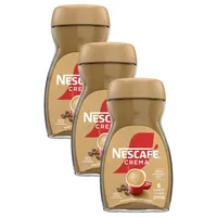 NESCAFE NESCAFÉ CLASSIC Crema, löslicher Bohnenkaffee aus mitteldunkel gerösteten Kaffeebohnen, kräftiger Instant-Kaffee mit samtiger Crema, koffeinhaltig, 3er Pack, 200g