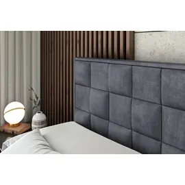 altdecor Boxspringbett ZAFIRA-BZ KING - 160 x 200 - H3/H4 - Dunkelgrau