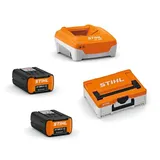 STIHL Power-Box 2 mit 2x AP 300 S Akku + AL 501 Akku-Box S inklusive 2x Akku AP 300 S und Schnellladegerät AL 501