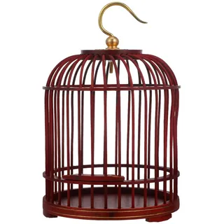 Mipcase Runder Vogelkäfig: Hängender Vogelkäfig Aus Holz Dekorativer Hängender Vogelkäfig Vogelträger Vintage-Vogelkäfig Für Wellensittiche Nymphensittiche Papageien Sittiche
