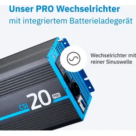 Ective CSI 20 PRO 2000W/12V Sinus-Wechselrichter mit Netzvorrangschaltung Ladegerät