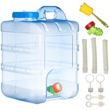 Sparkstarses Wasserbehälter mit Hahn, 20L Kunststoff Wasserkanister, Camping Wasserkanister, Wasserbehälter für Küche, RV, Van, Camping, Schule, Krankenhaus, Outdoor, Garten