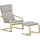 Homcom Relaxsessel Polyester 66,5 x 80 x 99 cm Hellgrau mit Hocker