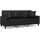vidaXL 3-Sitzer-Sofa mit Zierkissen Schwarz 180 cm Kunstleder