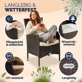 CASARIA Polyrattan Gartenstuhl 59 x 59 x 84 cm braun/weiß 4 St.