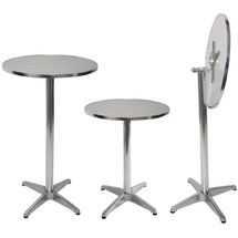 Mendler Set Stehtisch + Stehtischhusse HWC-J30, Bistrotisch Tischhusse, klappbar höhenverstellbar Ø 60cm ~ Husse schwarz