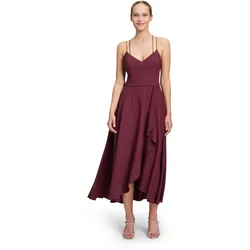 Abendkleid VERA MONT "Vera Mont Abendkleid mit Volant", Damen, Gr. 36, Normalgrößen, wild ruby, Obermaterial: 100% Polyester. Futter: 100% Polyester., elegant, tailliert lang, ohne Ärmel, Kleider, Design