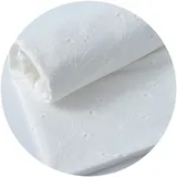 DTREEL Weißer Bestickter Stoff aus 100% Baumwolle, Stoff mit Hohl Blumenmuster, Sommerkleid, Tischdecke, Vorhang Dekorations Stoff, Breite 140 cm, Meterware,CO11-2m