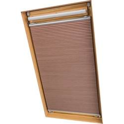 Dachfensterplissee LIEDECO "Universal Dachfenster-Plissee" Plissees Gr. 141 cm, zweiseitig verschiebbar, 67 cm, beige Dachfensterplissee Klemm-Plissee Plissee Thermo-Plissee Plissees ohne Bohren Fixmaß