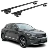 Aurilis OMAC Dachträger Alu Grundträger für VW T-Roc A11 2017-2025 5 türig Schwarz ABE 2x (2-St), Wasserbeständig,Abnehmbar,Multifunktional,Leichtgewichtig schwarz