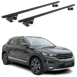 Aurilis OMAC Dachträger Alu Grundträger für VW T-Roc A11 2017-2025 5 türig Schwarz ABE 2x (2-St), Wasserbeständig,Abnehmbar,Multifunktional,Leichtgewichtig schwarz
