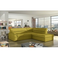 JVmoebel Ecksofa Design Sofa Ecksofa Schlafsofa Bettfunktion Couch Polster Textil, Mit Bettfunktion gelb