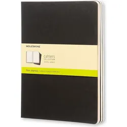 Moleskine Cahier Journals Blanko Notizbücher XL schwarz 3 St.