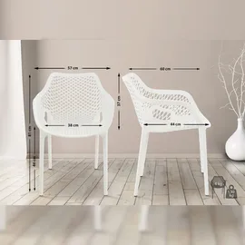 CLP Gartenstuhl Air XL 57 x 57 x 81 cm weiß