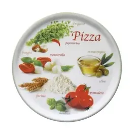 Mambocat 2er Set Pizzateller Napoli Pizzafoods grün & rot 31cm Ø 04019#ZP2 + 04019#ZP1