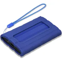 Lacdo Silikon Tragetasche Festplattentasche für Samsung T7 Shield Portable SSD 1TB 2TB 4TB Externe Solid-State-Laufwerk, Weiche Silikon-Hülle Schutzabdeckung für T7 Shield SSD, mit Nylonband, Blau