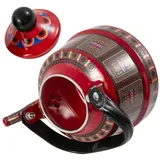 CONGARTENO Vintage Wasserkessel aus Emaille mit 1,7l Fassungsvermögen und Hitzebeständigkeit Rot Emaillierter Teekessel Geeignet für Gasherde im Klassischen Retro Stil