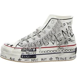 nan-ku Damen Plateau Sneaker Weiß 40