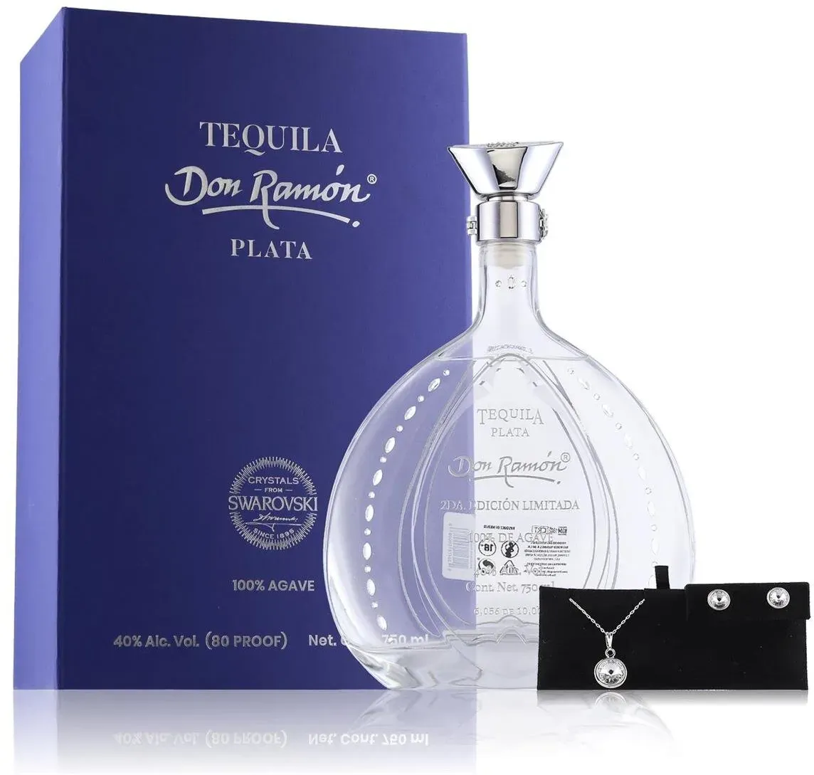 Don Ramon Tequila Plata Limited Edition 40% Vol. 0,75l in Geschenkbox mit SWAROVSKI-Accessoires