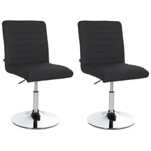 CLP 2er Set Esszimmerstuhl Elvas Stoff I Höhenverstellbar Und 360 Grad Drehbar, Mit Bodenschonern I Wohnzimmerstuhl Mit Gestell In Chromoptik