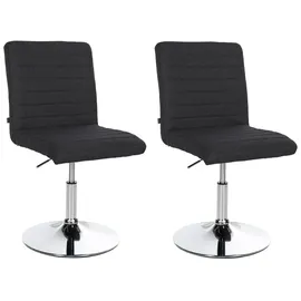 CLP 2er Set Esszimmerstuhl Elvas Stoff I Höhenverstellbar Und 360 Grad Drehbar, Mit Bodenschonern I Wohnzimmerstuhl Mit Gestell In Chromoptik